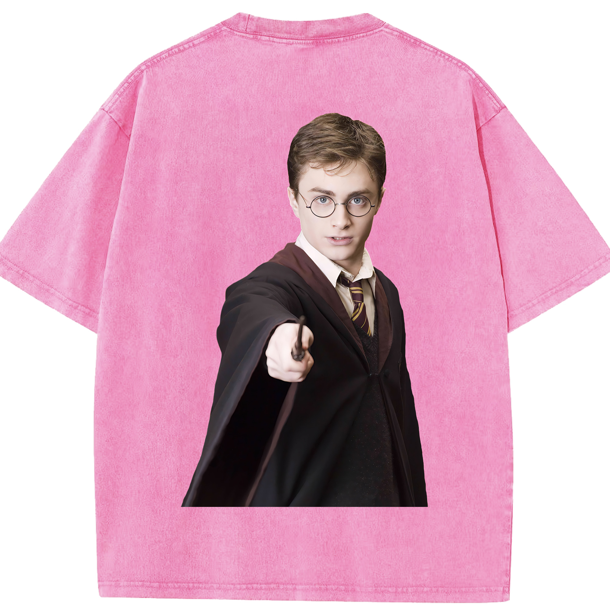 （画像用） Harry Potter ハリー・ポッターシリーズ 綿100% ヴィンテージ風 半袖Tシャツ（背面プリント）